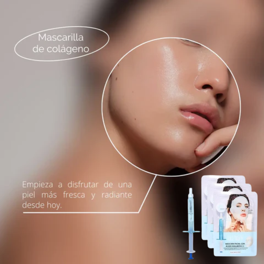 🌿✨ Mascarilla Facial Hidratante de Colágeno 💧💖 ¡Piel Radiante al Instante! 🚚 ¡Envío GRATIS! 🎁💆‍♀️