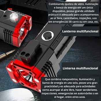 "🔦⚒️ Linterna con Martillo de Seguridad ¡Luz y Protección en Todo Momento! Envío GRATIS 🚚"