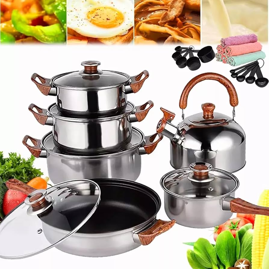 🍳 Batería de Cocina 12 Piezas 🍴 ¡Cocina como un Chef! 🍲 ¡Envío GRATIS! 🚚