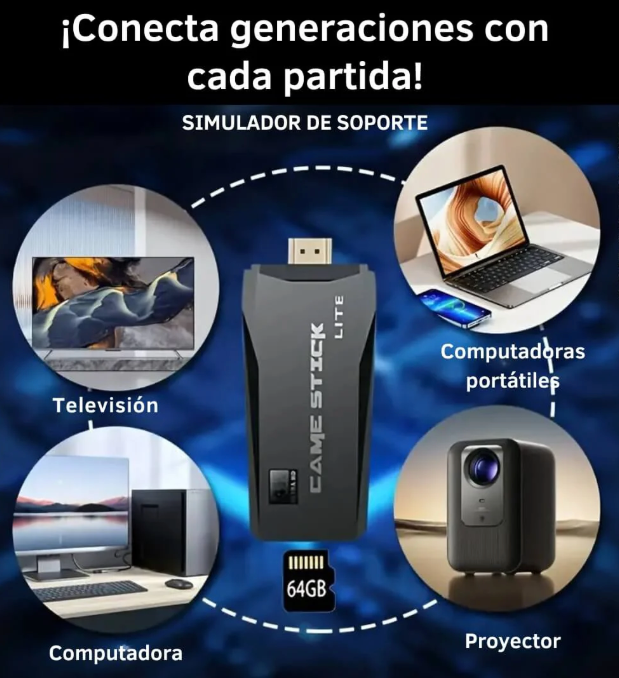 "🎮🔥 Consola Game Stick 64GB ¡Diversión Infinita! Envío GRATIS! 🚚✨"